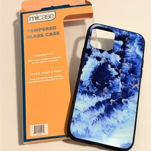 Blue Tempered Glass iPhone Case Ultra Light & Thin